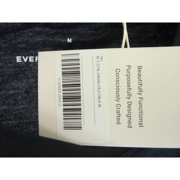 NWT Everlane Uniform Black Short Sleeve Cotton T Shirt M Tee Crew Neck - Picture 2 of 4